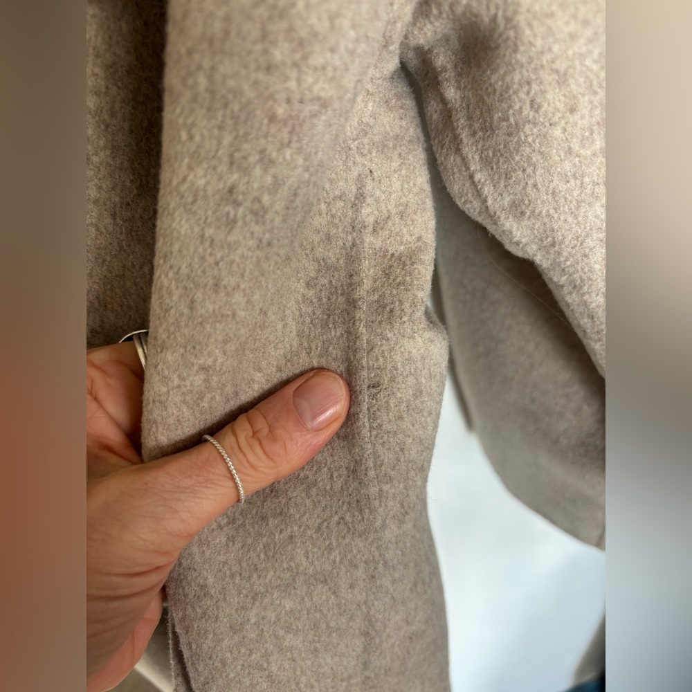 Zara Ecru Beige Wool Blend Open Draped Oversized Layering Cardigan Blanket Coat - Picture 15 of 15